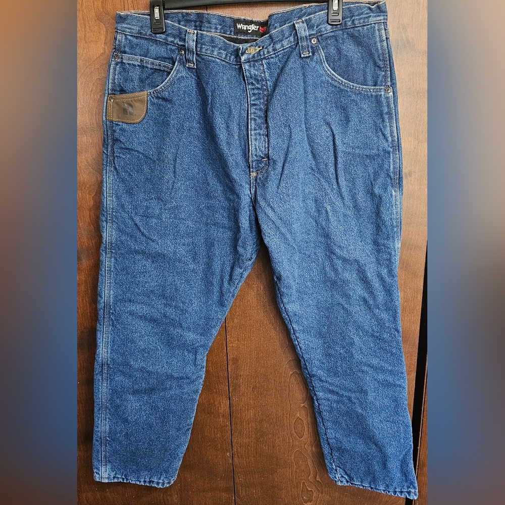 Wrangler Riggs Lined Work Jeans 42x30 Straight Leg. 100% Cotton